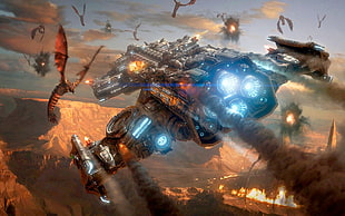 spaceship painting, StarCraft, StarCraft II : Heart Of The Swarm, strategy games, fantasy art