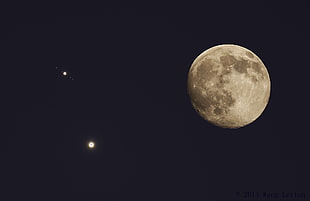 full moon, Moon, Jupiter, Venus