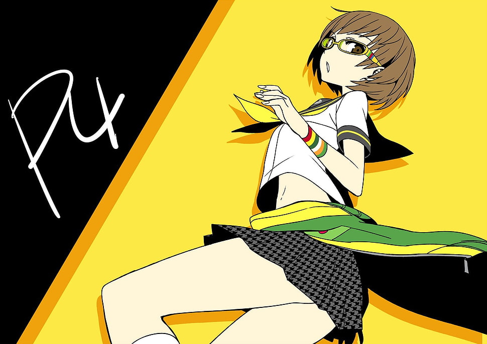 female animation character, Persona series, Persona 4, Chie Satonaka HD wallpaper