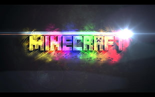 monitor displaying Minecraft logo