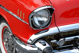red and silver sedan bull bar HD wallpaper