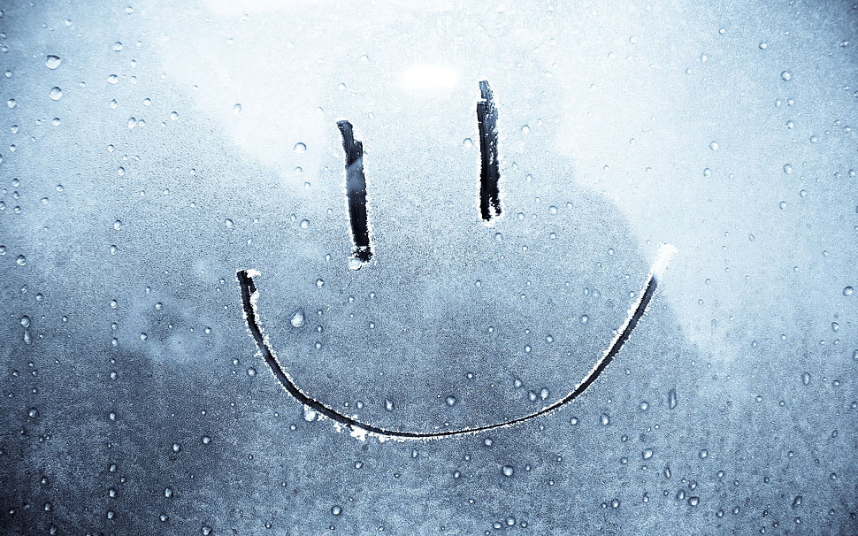 smiley drawing, photography, smiling, drawing, winter HD wallpaper