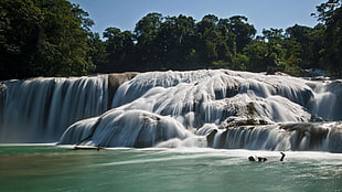 waterfalls during daytime HD wallpaper