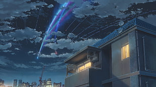 gray house digital art, Makoto Shinkai , Kimi no Na Wa, anime HD wallpaper