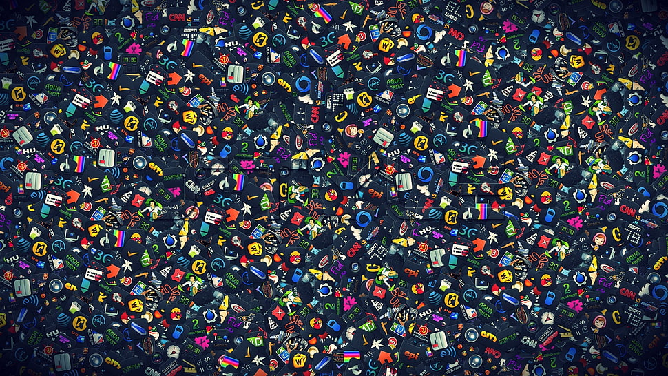 assorted items illustration HD wallpaper