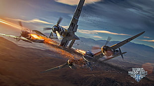 World of Warplanes poster, World of Warplanes, video games, Messerschmitt Bf-109, P-38 HD wallpaper