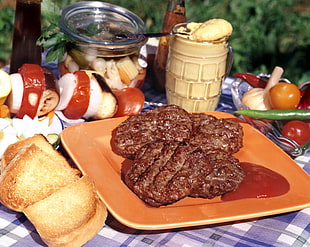 burger steak with ketchup