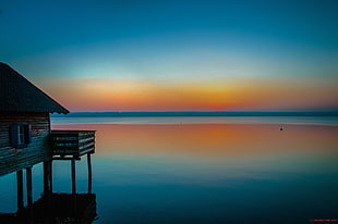 sunset view with body of water, ammersee, herrsching, ammersee HD wallpaper