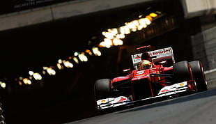 red formula racing car, car, Fernando Alonso, Ferrari, Monaco HD wallpaper