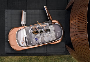 top-view photo of bronze convertible