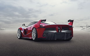 red sport car, Ferrari FXX K, car