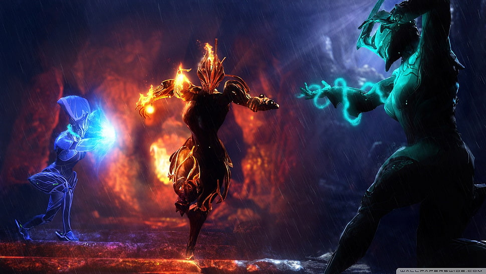 game application screenshot, Warframe, Nyx (Warframe), Banshee (Warframe), Ember (Warframe) HD wallpaper