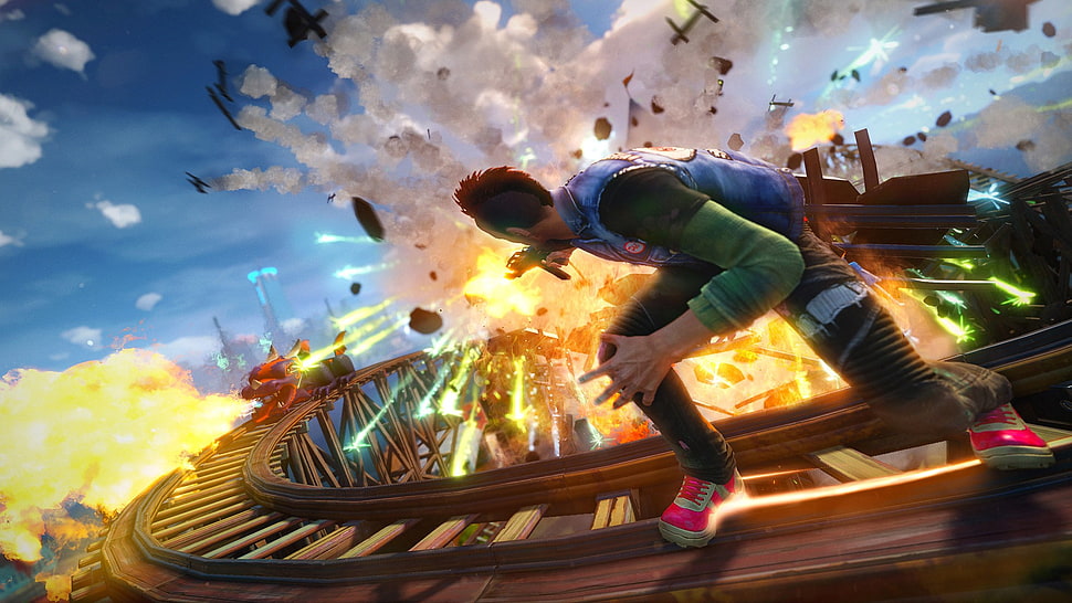 game application digital wallpaper, Sunset Overdrive, Xbox One HD wallpaper
