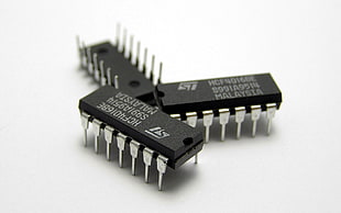 three black chips