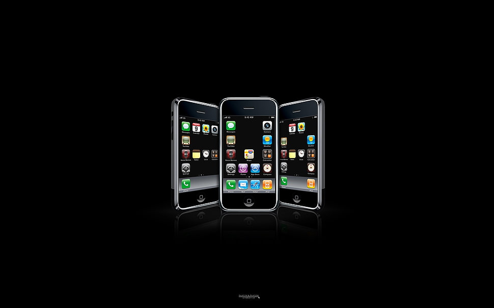 three black iPhone 4 3D wallpaper HD wallpaper