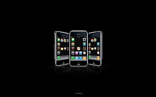 three black iPhone 4 3D wallpaper HD wallpaper