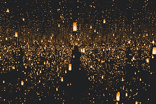 floating lantern lot, Lights, Light, Lighting HD wallpaper