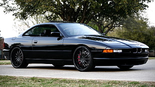 black BMW coupe, car, BMW, 8 series, e31