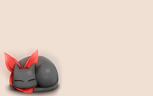 gray and red corded mouse, anime, Nichijou, Sakamoto