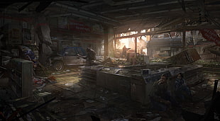 brown wooden framed glass top table, The Last of Us, concept art, video games HD wallpaper
