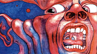 human face abstract painting, music, rock & roll, King Crimson