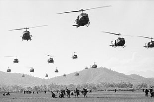 black helicopter, military, air force, Vietnam War, helicopters