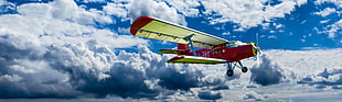 aerial photography of biplane HD wallpaper