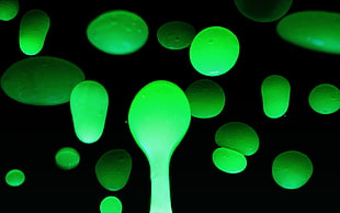 green droplets digital wallpaper