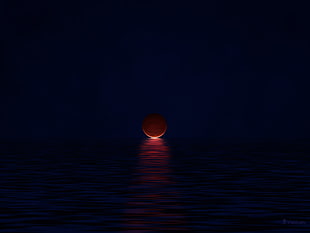 red blood moon, minimalism, pixel art, Vladstudio
