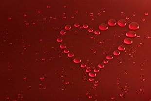 red heart-shape droplets photo