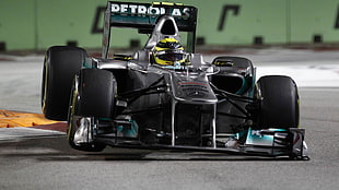 black formula 1 car, Mercedes AMG Petronas, Nico Rosberg, Formula 1, race cars