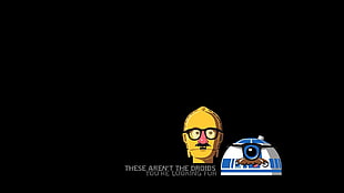 These aren't the droids you're looking for Star Wars C3PO and R2-D2 illustration, Star Wars HD wallpaper