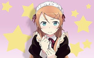 girl in maid costume with stars anime character