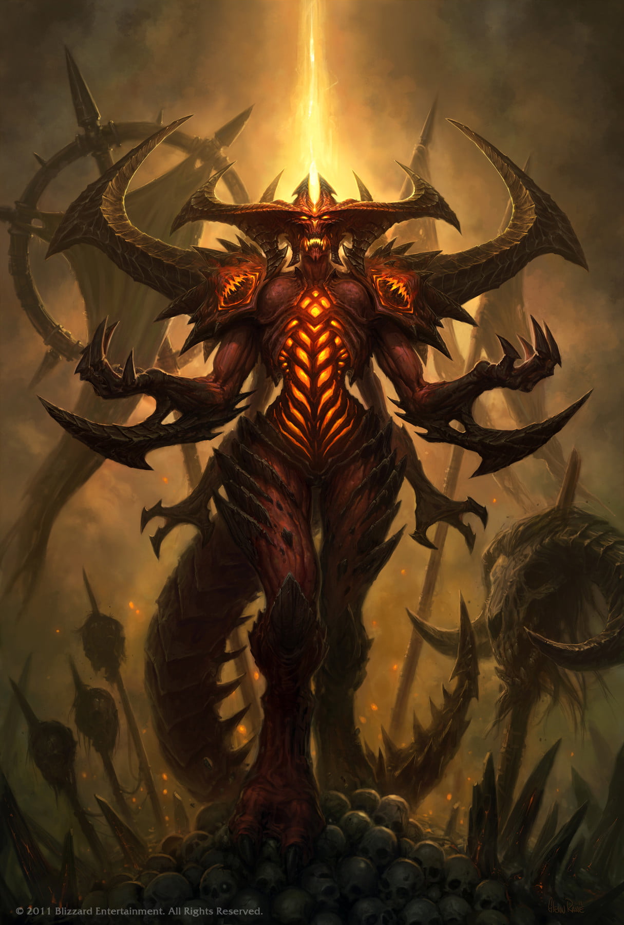 Demon character graphic wallpaper, Diablo III, demon, skull, Diablo HD ...