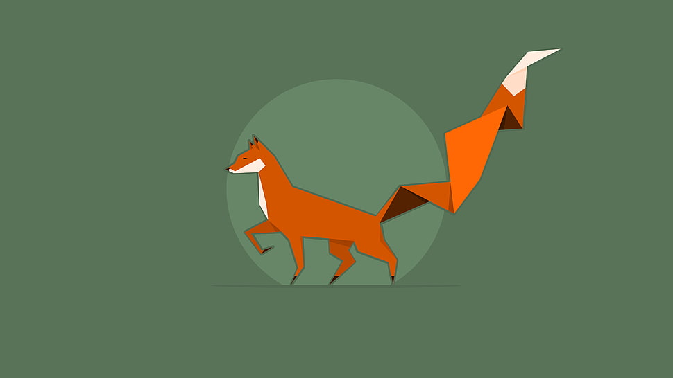 orange fox illustration HD wallpaper