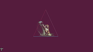 tiger illustration print in triangular shape