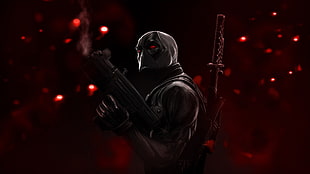 Deadpool from X-Force wallpaper, Deadpool, mask, weapon, sword