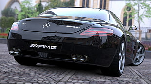 black Mercedes-Benz AMG coupe, Mercedes-Benz, supercars