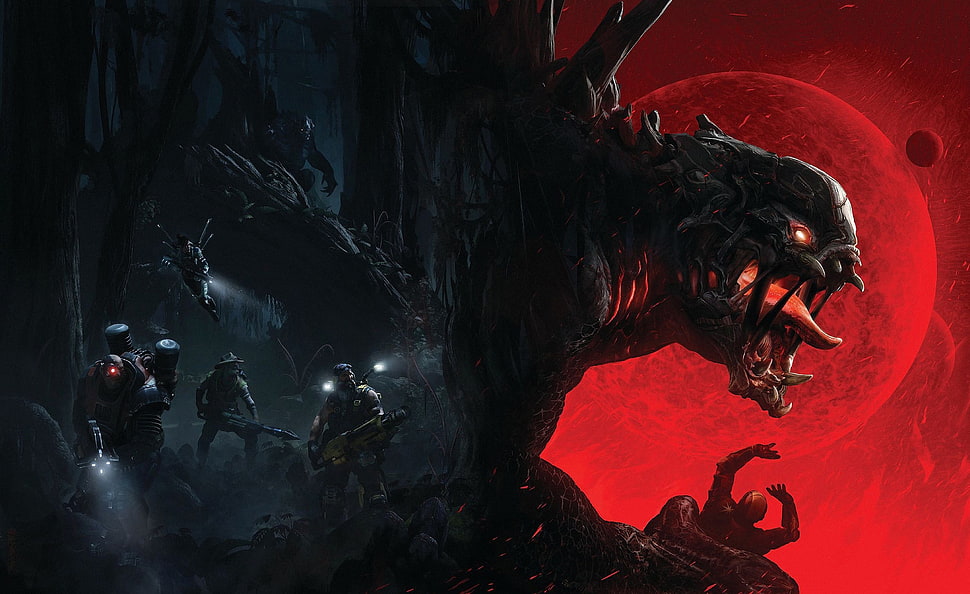 Alien illustration, Evolve, video games, hunter HD wallpaper