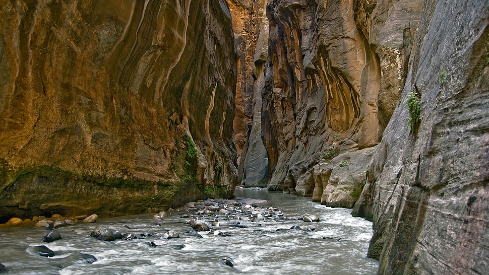 rock formation, nature, landscape, canyon, river HD wallpaper