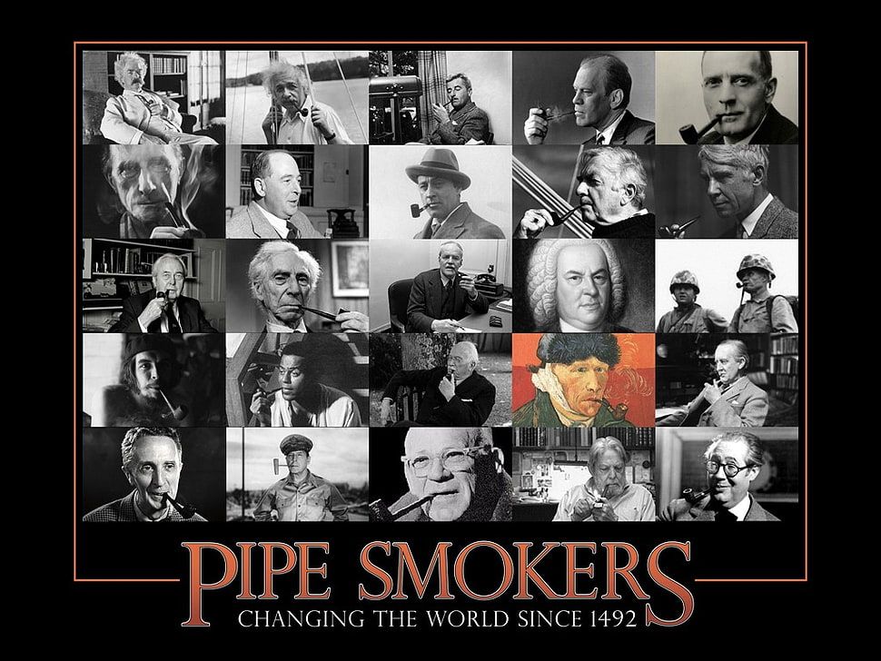 Pipe Smokers poster, celebrity, pipes, Albert Einstein, Bertrand russell HD wallpaper