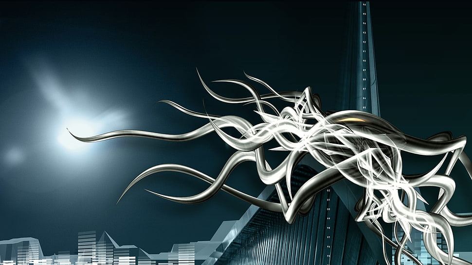 gray and black illustration, render, digital art, abstract HD wallpaper
