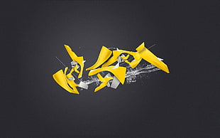 yellow illustration, yellow, gray, minimalism, shapes