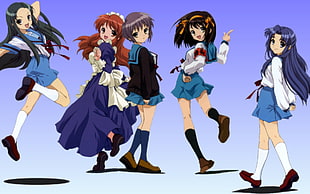 five female anime characters