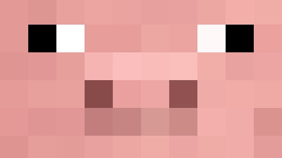 Minecraft, pigs, minimalism, video games HD wallpaper