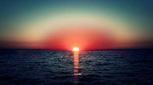 body of water, sunset, sun rays