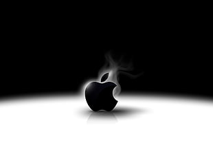 Apple logo, Apple Inc., logo, monochrome, minimalism