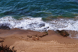 aerial photo of ocean HD wallpaper