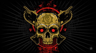 brown skull illustration, video games, skull, Gears of War