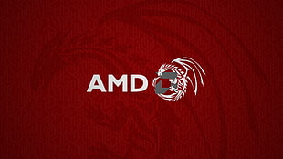 AMD logo, AMD, dragon, red